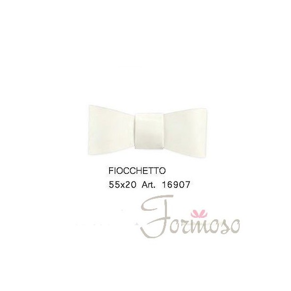 Fiocco bianco cartoncino per decorazione bomboniera 55x20 mm 24pz art 16907