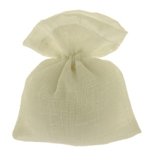 Bomboniera Sacchetto porta confetti in tessuto Avorio misura 10 x h 12 cm Confezione 12 pz art C2509