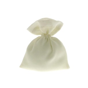Bomboniera Sacchetto confetti in tessuto Bianco 10 x h 12 cm Confezione  12 pz art C2000