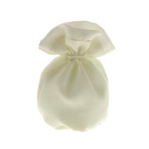 Bomboniera Sacchetto confetti in tessuto Bianco 10 cm Confezione  12 pz art C2001