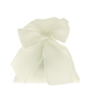 Bomboniera Sacchetto confetti in tessuto Color Bianco con Fiocco 10 x 12 cm  Matrimonio Wedding confezione 12 pz art C2353