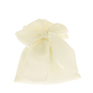 Bomboniera Sacchetto confetti in tessuto Color Crema con Fiocco 10 x 12 cm  Matrimonio Wedding confezione 12 pz art C2354