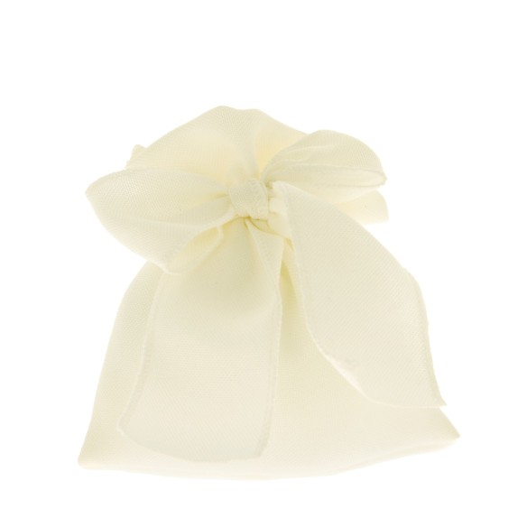 Bomboniera Sacchetto confetti in tessuto Color Crema con Fiocco 10 x 12 cm  Matrimonio Wedding confezione 12 pz art C2354