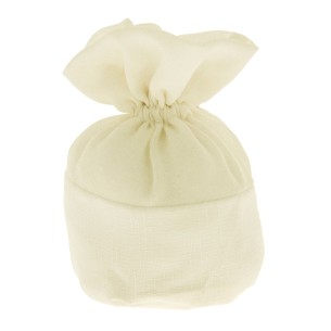 Bomboniera Sacchetto Confetti tessuto BIANCO 10 cm Confezione 12 pz art C2393