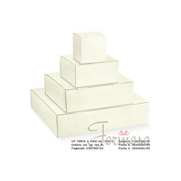 Kit torta piani matelassè bianco decorazione varie misure art 17261C