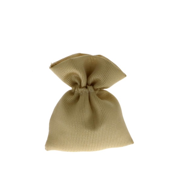 Bomboniera Sacchetto  confetti in tessuto Oro 8 x h 10 cm confezione 12 pz art C2121