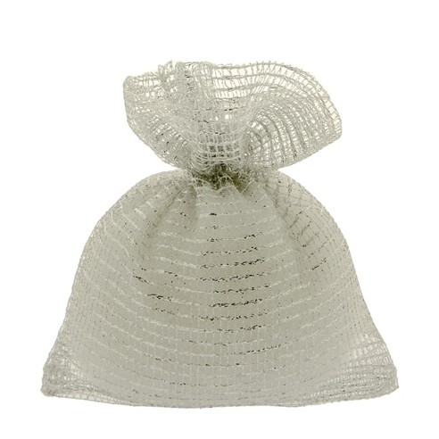 Bomboniera Sacchetto in tessuto Argento 8 x h 10 cm Confezione 12 pz art C2587