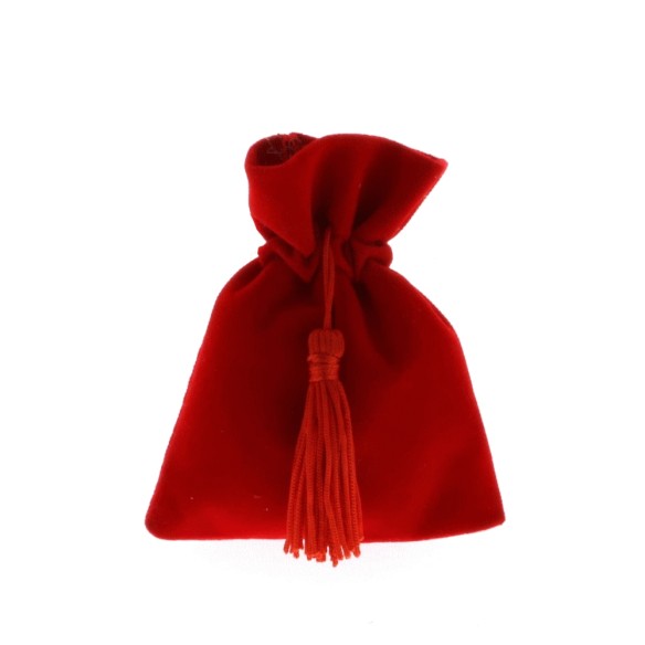 Bomboniera Sacchetto in velluto Rosso laurea decorazione 8 x h 10 cm Confezione 12 pz art C1896