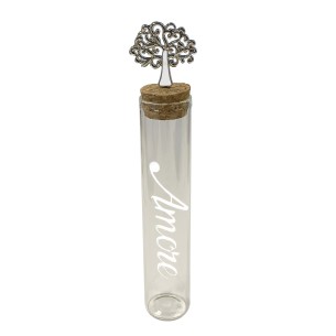 Bomboniera Fiala provetta vetro confetti inserto Albero della Vita Matrimonio Wedding  h 15 cm Conf 6 pezzi pz art 12A012