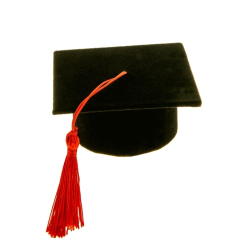 Tocco Laurea mini Nero in Velluto 7,5 x 7,5 x 35 mm Bomboniera set