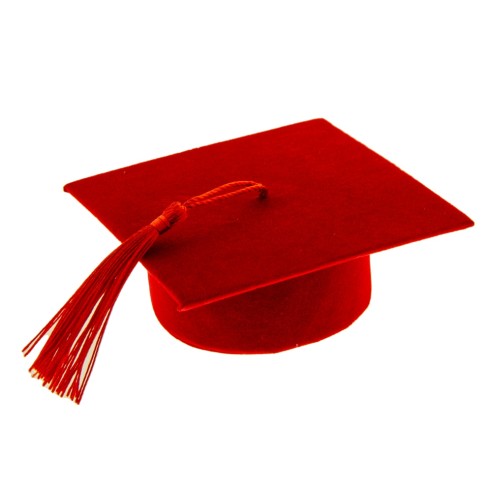 Bomboniera Cappello Tocco Laurea Rosso in Velluto 9 x 9  Confezione 24 pz art C0856