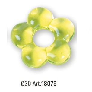 Bomboniere decorazione FIORE in PVC trasparente colore VERDE D 3 cm Confezione 500 grammi art 18075