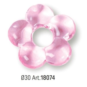 Bomboniere decorazione FIORE in PVC trasparente colore ROSA D 3 cm Confezione 500 grammi art 18074