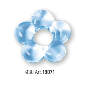 Bomboniere decorazione FIORE in PVC trasparente colore CELESTE D 3 cm Confezione 500 grammi art 18071